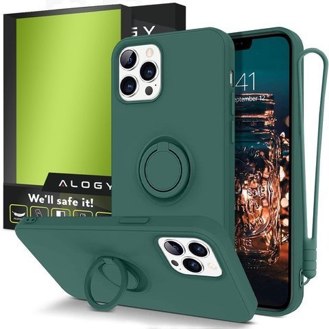 Silikonový obal Ring Ultra Slim Alogy pro iPhone 12 Pro Max 6.7 Green