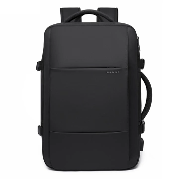 Bange voděodolný batoh na 15,6" notebook, městský cestovatel, 45x30x16 cm, do práce, do letadla, pánské, dámské, s USB portem Černá