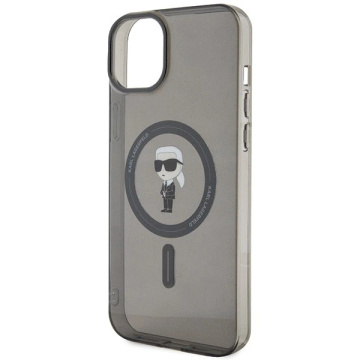 Puzdro Karl Lagerfeld KLHMP15MHFCKNOK pre iPhone 15 Plus 6,7" čierno/čierne pevné puzdro IML Iconic MagSafe