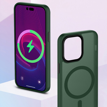 Захисний чохол для телефону MagMat Case for MagSafe для Apple iPhone 13 Pro Matte Green Glass