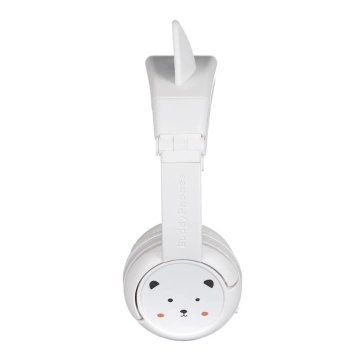 BuddyPhones Play Ears Plus panda bezdrôtové slúchadlá pre deti (biele)
