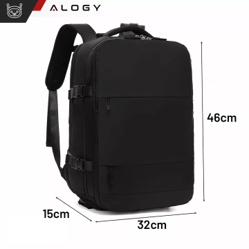 Alogy Backpack for Laptop Travel Accessories 46x32x15 cm for Work School Plane Travel Men's Women's Black