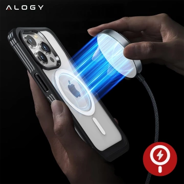 Etui ochronne na telefon do Apple iPhone 16 Pro Alogy Shield360 MagCase™️ do MagSafe obudowa z ochroną wyświetlacza i aparatu Czarne