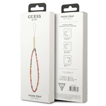 Кулон Guess GUSTGMPP Phone Strap різнокольоровий рожевий Heishi Beads