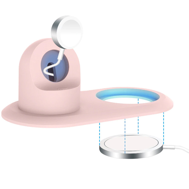 Držiak nabíjačky pre MagSafe 2v1 Alogy stojan pre Apple Watch / iPhone 12 13 Pink