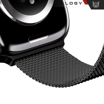 Náramok z alogickej ocele pre Apple Watch 38/40/41 mm z nehrdzavejúcej ocele čiernej farby