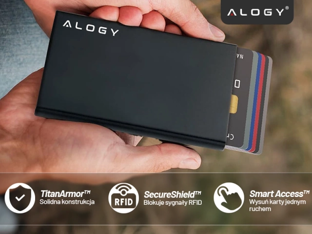 Alogy Anti-Theft Wallet RFID Smart Card Holder Black