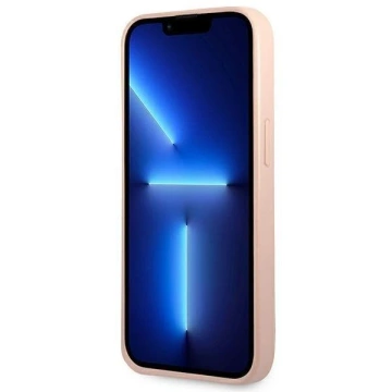 Pouzdro Guess GUHCP14SPSATLP pro Apple iPhone 14 6,1" růžové/růžové pevné pouzdro SaffianoTriangle Logo
