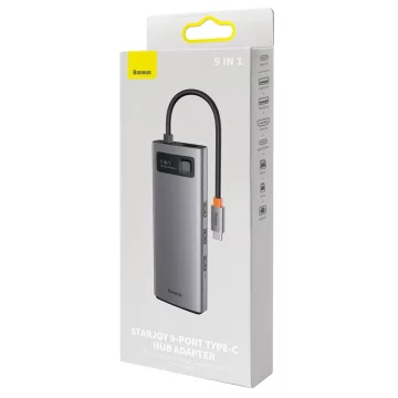 HUB Baseus Metal Gleam Series HUB 9 in 1 Dockingstation grau (WKWG060013)