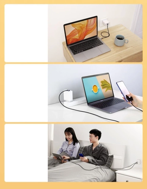 Uzelený úhlový kabel USB Typ C – Napájení USB Typ C 60 W 20 V 3 A 1 m Černá/Šedá (US255 50123)