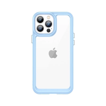 Pevný kryt Outer Space Case pre iPhone 12 Pro Max s gélovým rámom modrej farby