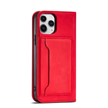 Magnet Card Case case for iPhone 12 Pro cover card wallet stand red