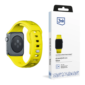 Pasek na chytré hodinky 3mk silikonový řemínek na hodinky Apple Watch 42/44/45/49 mm žlutý