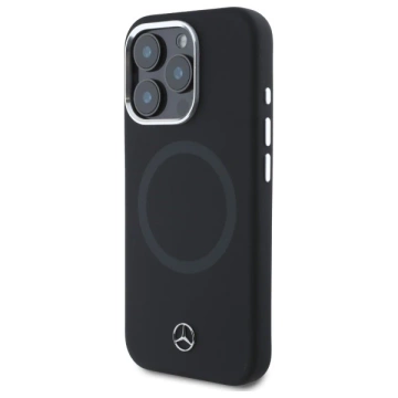 Чохол Mercedes для iPhone 16 Pro 6.3" Black MagSafe Hardcase Silicone Tonal Logo