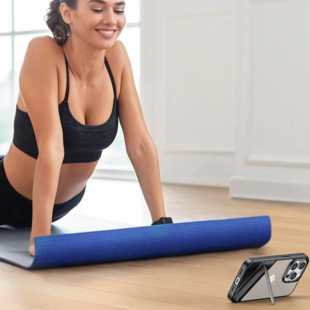 Ochranné puzdro Ugreen LP635 Kickstand Pevný kryt s gélovým rámom a vstavaným stojanom pre iPhone 14 Pro Black (90926)