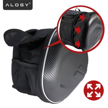 Motorcycle Saddlebag 38-58L - Bag, Side Cases, Rear Seat Bag, Waterproof, Hard Material, Adjustable for Motorcycle - Alogy RoadPack™ Black