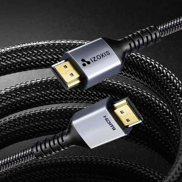 Kabel 2m Nylonowy oplot Wzmocniony HDMI 8K 60Hz 48Gbps 2.1 przewód do przesyłania obrazu i dźwięku High Speed