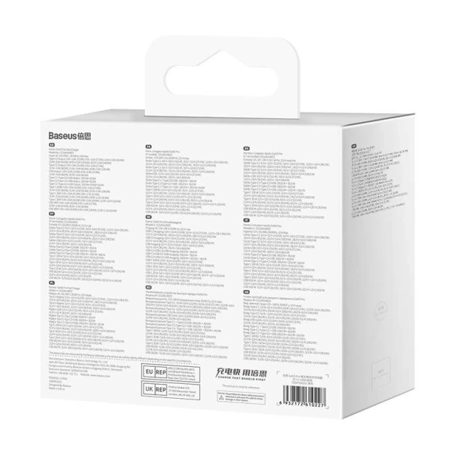 Baseus GaN5 Pro 2xUSB-C USB-Wandladegerät, 140 W (schwarz)