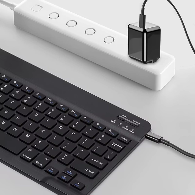 Uniwersalna Klawiatura Bezprzewodowa Bluetooth 10" Windows Android iOS Czarna