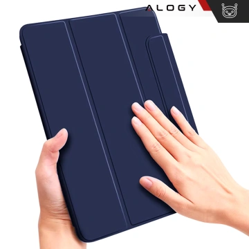 Etui do Apple iPad 10.2 9 gen 8/7 2021/2020/2019 Smart Case Alogy TPU obudowa na tablet Granatowe + Szkło