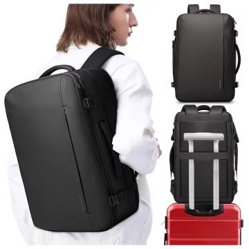 Водонепроникний рюкзак Bange для ноутбука 15.6", city traveler, 45х30х16 см, для роботи, літака, чоловічий, жіночий, з USB портом Чорний