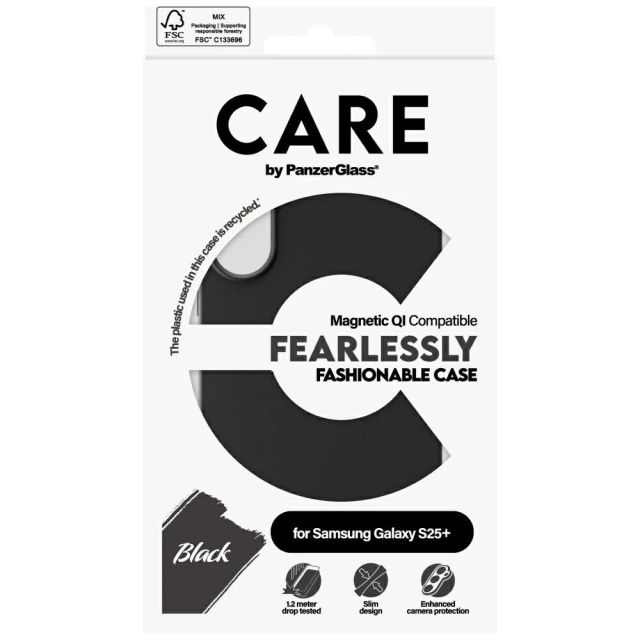 Pouzdro CARE pro Samsung Galaxy S25 od PanzerGlass Fashion Qi MagSafe černé