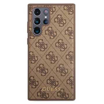 Жорсткий чохол Etui Guess GUHCS22LG4GFBR до Galaxy S22 Ultra S908 4G Metal Gold Logo