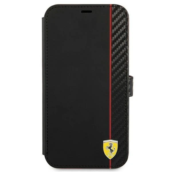 Ferrari iPhone 13 mini 5.4" phone case black/black book On Track Carbon Stripe