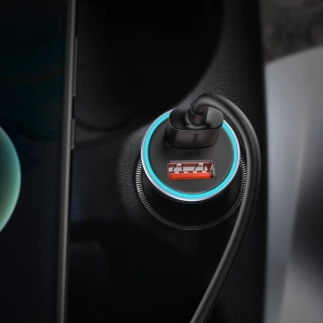 Швидкий автомобільний зарядний пристрій Baseus Golden Contactor Pro 2x USB 40 W Quick Charge SCP FCP AFC USB кабель - USB Type C сірий (TZCCJD-A0G)