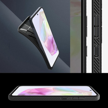 Puzdro pre Samsung Galaxy A35 5G Spigen Liquid Air Case matný čierny zadný kryt Matte Black Glass