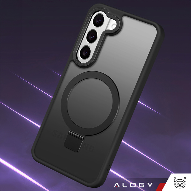 Alogy Stand Ring Case Armored phone case for MagSafe for Samsung Galaxy S23 Plus matte Black