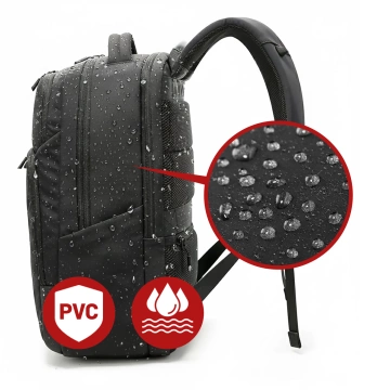 Vodotesný batoh Bange 23L na 16,4" notebook – priestranný a pohodlný, odolný a priedušný, do mesta aj na cesty, do práce aj do lietadla, unisex – čierny