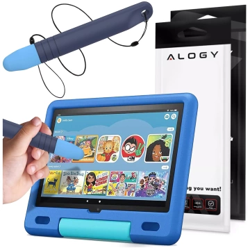 Kapacitné dotykové pero dotykové pero na obrazovky pre telefón tablet Alogy dotykové pero pre deti 10 cm Modré