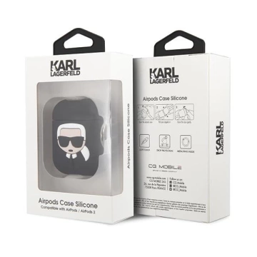 Karl Lagerfeld KLACCSILKHBK AirPods Cover czarny/schwarz Silikon Ikonik