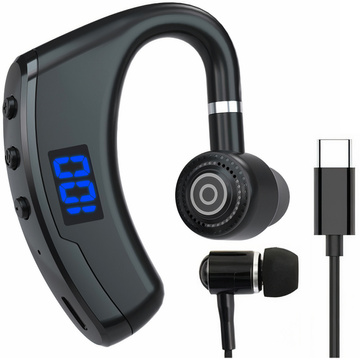 Wireless headset for Bluetooth 4.0 calls car headset with display V8 Black