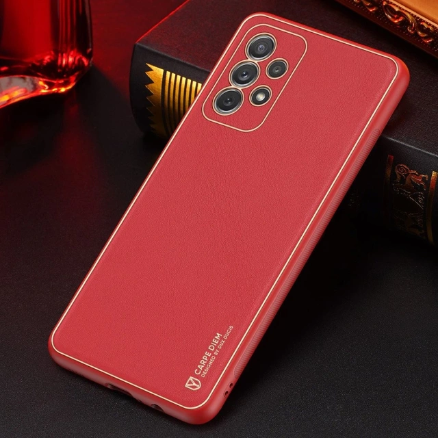 Elegantný kryt puzdra Dux Ducis Yolo z ekologickej kože pre Samsung Galaxy A72 4G červený