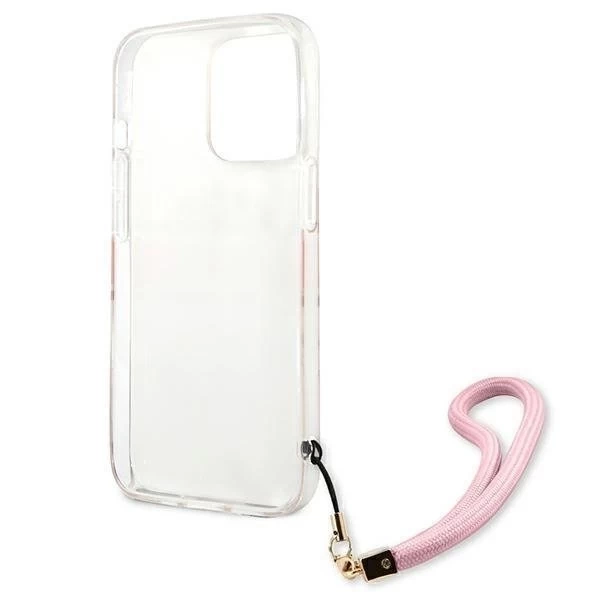 Guess GUHCP13LKCABPI iPhone 13 Pro / 13 6,1" różowy/pink Hardcase Camo Strap Collection