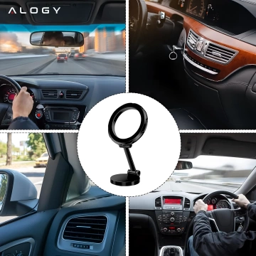 Držiak do auta Alogy pre MagSafe Magnetický držiak telefónu do palubnej dosky auta čierny