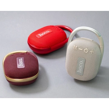 Prenosný Bluetooth reproduktor HOCO HC17 s karabínou, červený 5W