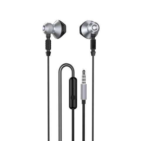 Dudao metal wired in-ear headphones 3.5 mm mini jack gray (X2C-Grey)