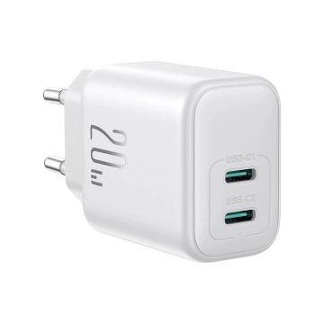 Sieťová nabíjačka Joyroom 2x USB-C 20W PD / QC 3.0 - biela
