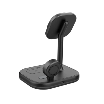 QI15W-A27 3IN1 magnetisches MagSafe kabelloses Ladegerät für iPhone/AirPods/Watch Schwarz