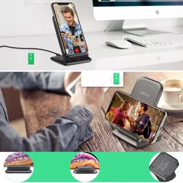 Choetech Qi 15W bezdrátová nabíječka pro sluchátka černá (T555-F)