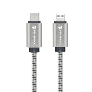 Kábel USB-C na Lightning 27W 1m Forcell Stalowy PD pre iPhone iPad