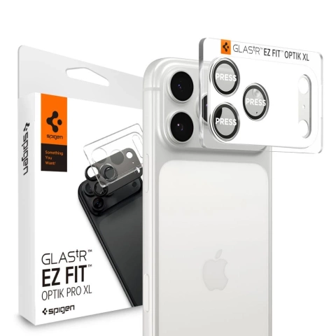 Osłona Aparatu do iPhone 17 Pro Max Spigen Optik Pro XL EZ Fit Silver
