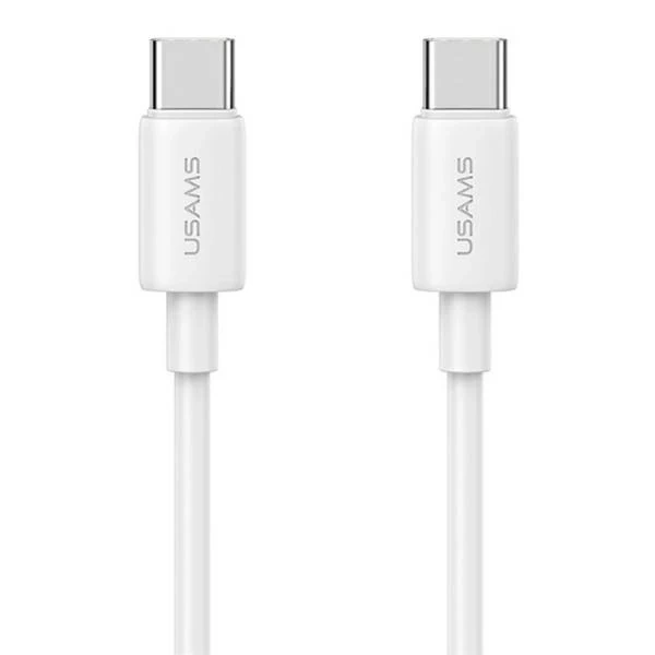 USAMS SJ711 USB-C-auf-USB-C-Kabel 1 m, 60 W, weiß, Schnellladung, YD-Serie