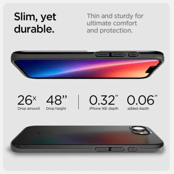 iPhone 16e Spigen Thin Fit Mag MagSafe Schwarze Hülle