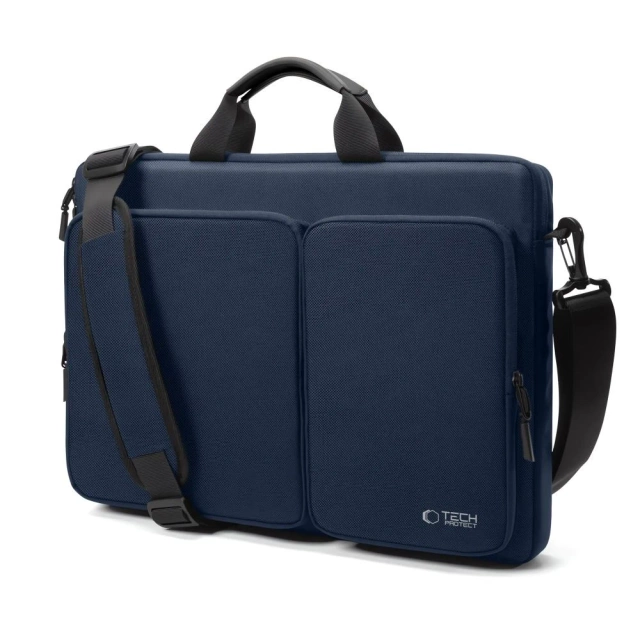 Torba Tech-Protect Defender Bag Laptop 17" Navy Blue z paskiem