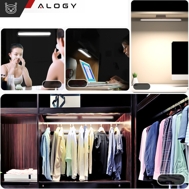 Lamp Alogy Magnetic LED Light magnetická podskrinková LED pásová lampa osvetlenie nábytku na stenu s magnetom do kuchyne šatníková skriňa Biela