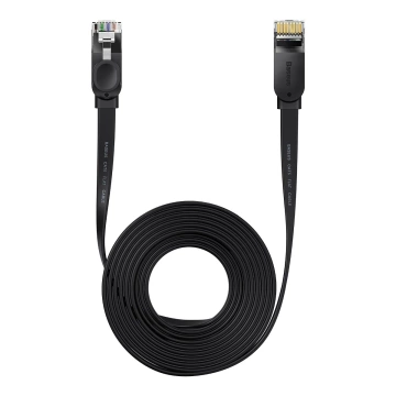 Plochý síťový kabel Baseus Speed ​​Six RJ45 1000Mbps 15m černý (WKJS000301)